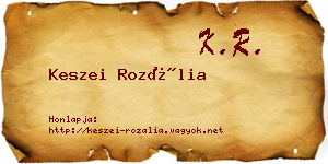 Keszei Rozália névjegykártya
